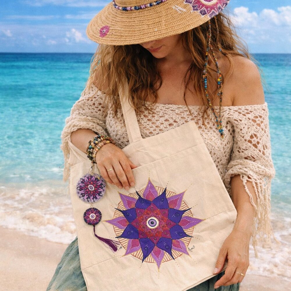 🌞✨ handmade set – beach hat + matching bag 🚨